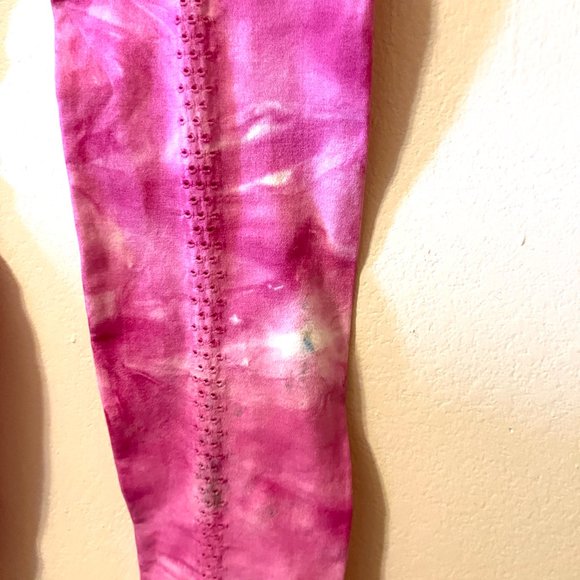 Free People Movement Leggings XS/S Pink White Tie Dye Pants - Picture 4 of 10